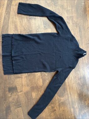Armani Collezioni Black Ribbed Turtleneck Sweater
